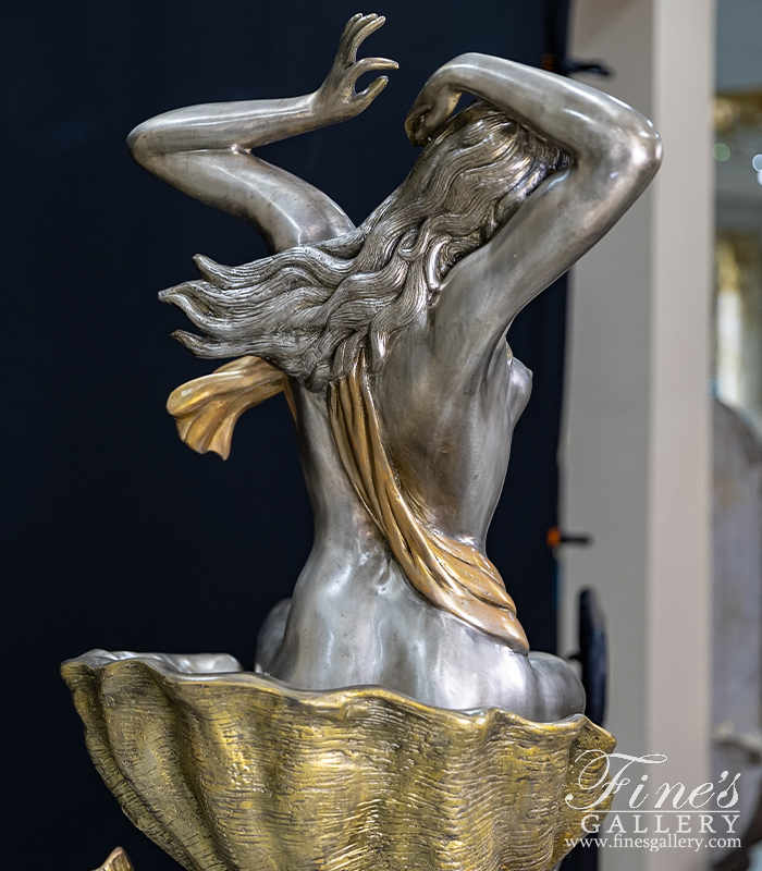 Bronze Fountains  - Lady On Shell Bronze Fountain - BF-857